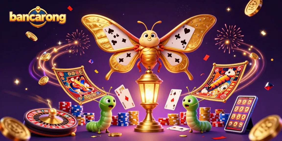 Experience the excitement of bancarong with vibrant casino scenes highlighted by a majestic atlas moth.