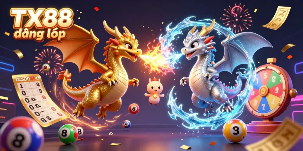 Engage in thrilling gaming at TX88 đăng nhập with dynamic dragons and vibrant gaming elements.