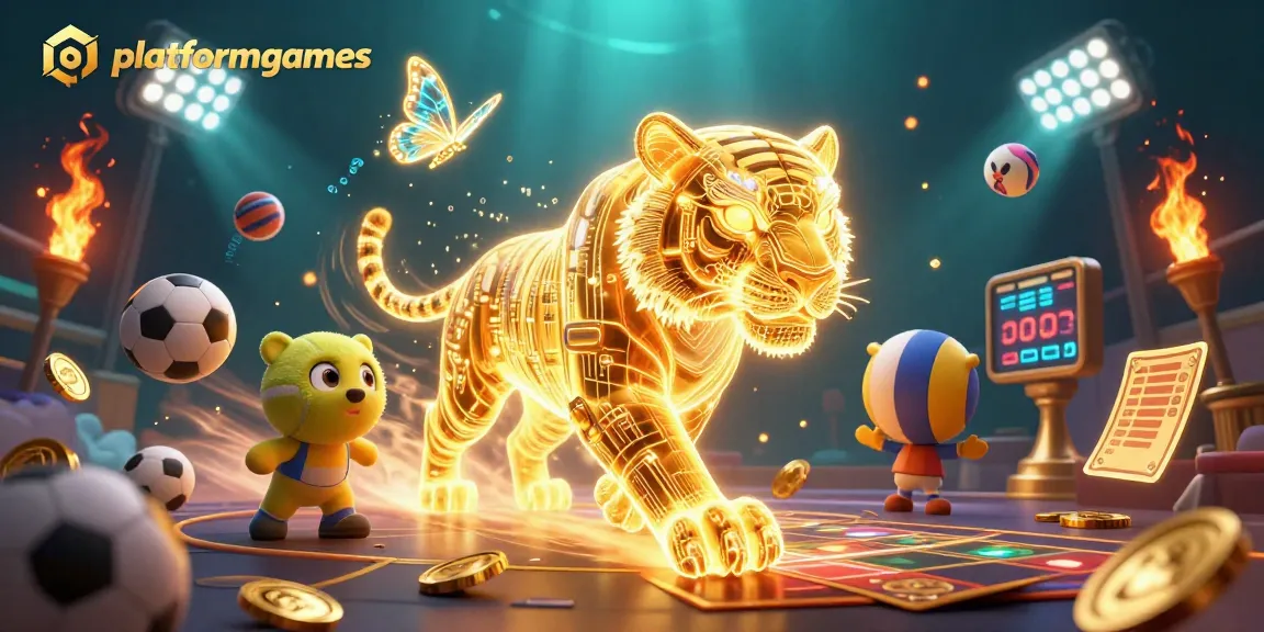 Experience exhilarating gaming moments on platformgames with neon tigers amidst dynamic sports action.