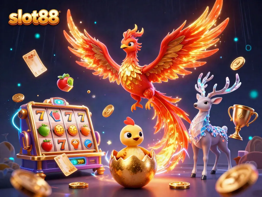 Experience the thrilling slot88 gaming adventures with dazzling phoenix and dynamic slot elements in stunning 3D.