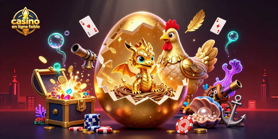 Obtenez des gains avec un casino en ligne fiable, mettant en scène un dragon doré sur des jetons de poker.