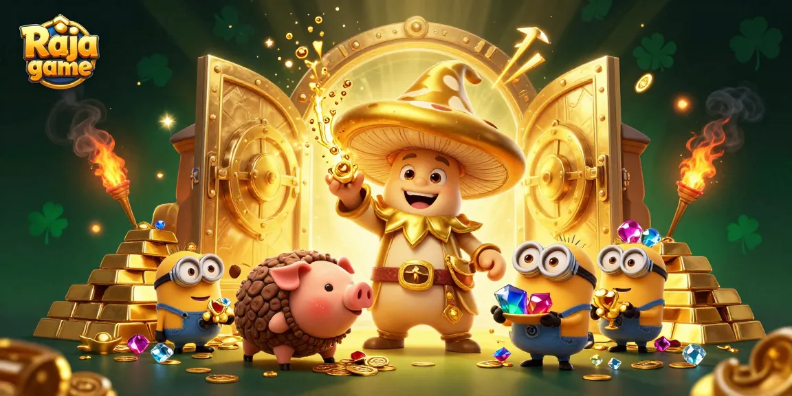Experience the thrill of Raja game with vibrant wizardry and treasure-filled scenes.