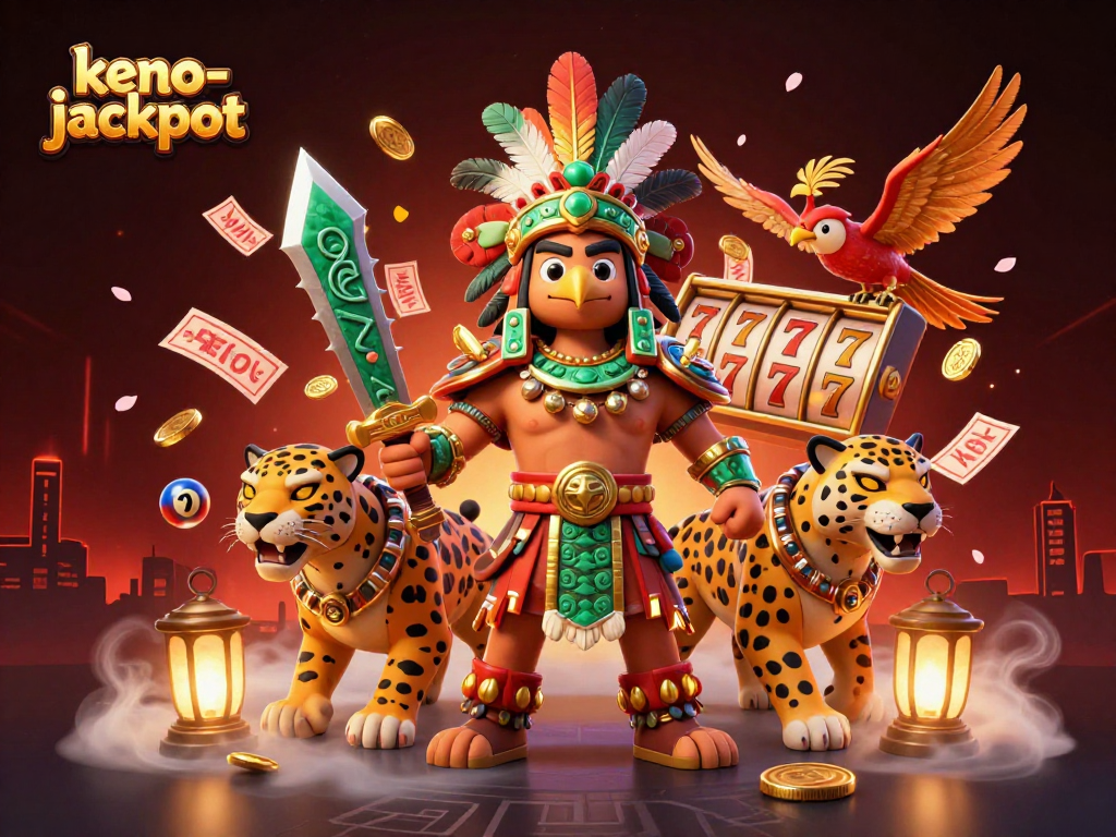 Engage with keno-jackpot as Aztec warriors enhance the vibrant gaming experience.