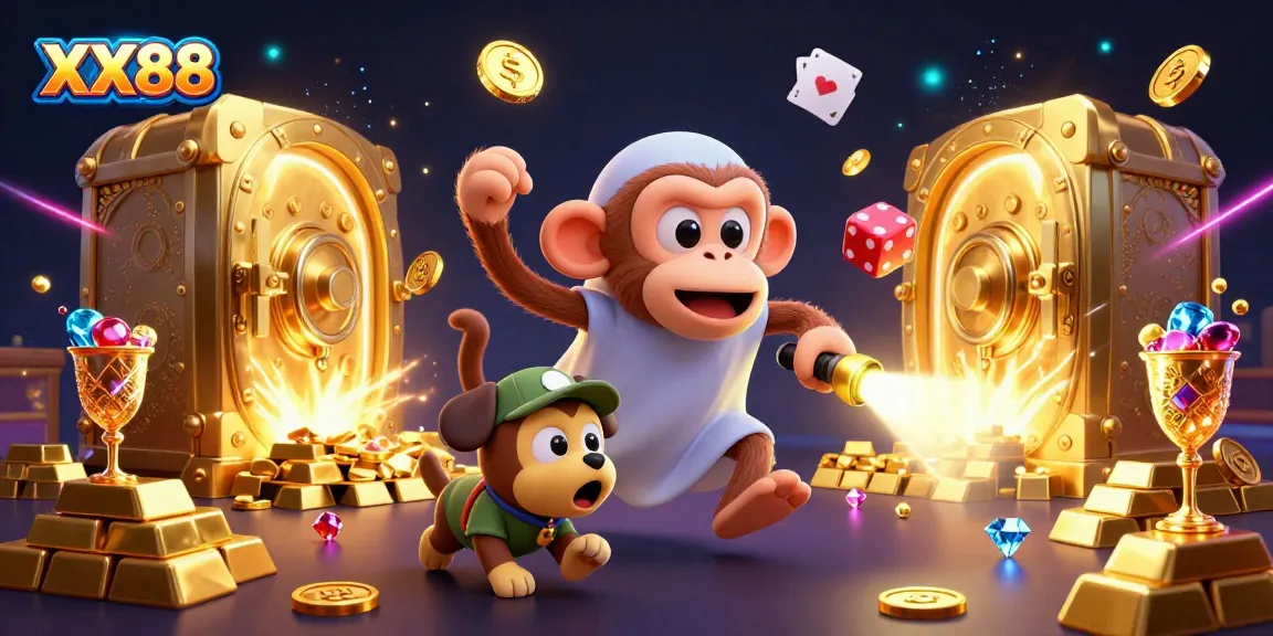 Experience thrilling gameplay at XX88 with a playful ghost monkey and golden treasures.