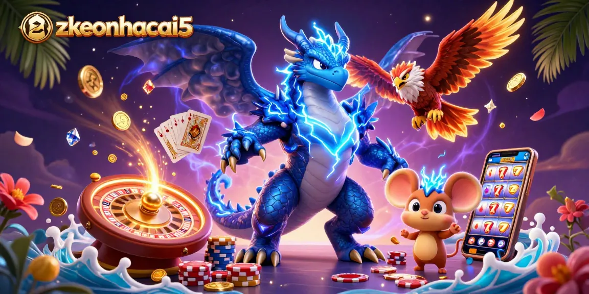Experience thrilling wins with zkeonhacai5 as majestic creatures unleash legendary bets in a vibrant casino atmosphere.